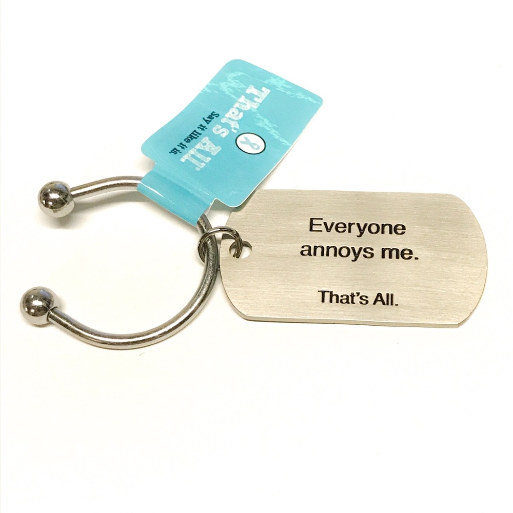 LAST ONE! Everyone Annoys Me Silver Metal Car Keys Keychain - Picture 1 of 4